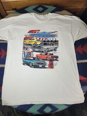 Vtg 90s Camaro Street Huggers T Shirt Mens XXL Rock N Roll Muscle Cars *Stain*